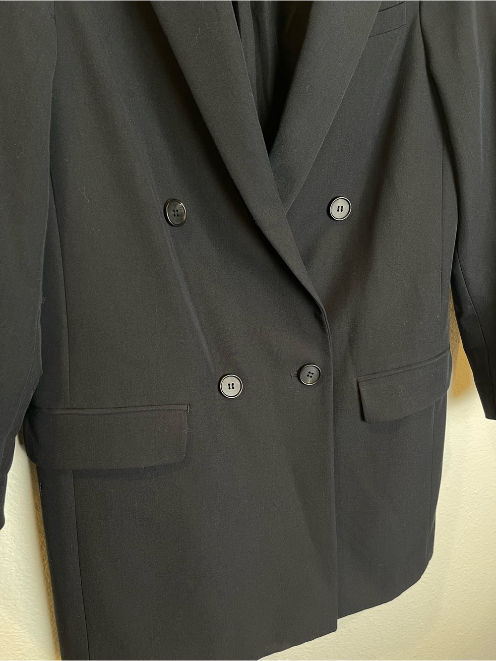 All Saints Ariah Blazer Size 6 Black Double Breasted Minimalist Luxury Career - Picture 4 of 14